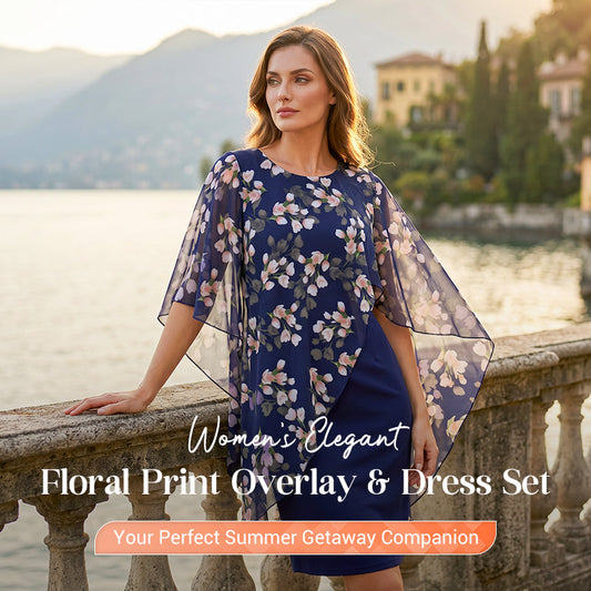 👗 LIMITED-TIME 50% OFF! ✨ Floral Overlay & Dress Set – Elegant, Feminine ✨