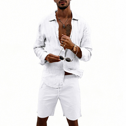 👔 LIMITED-TIME 50% OFF! ✨ Men's Linen Shirt & Shorts Set – Casual, Summer, Breezy ✨