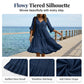 👗 LIMITED-TIME 50% OFF! ✨ Women's V-Neck Tassel Midi Dress – Tiered, Navy Blue, Plus Size 🌊