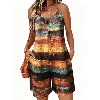 👕 LIMITED-TIME 50% OFF! ✨ Striped Spaghetti Strap Romper – Pockets, Lightweight, Comfortable ✨