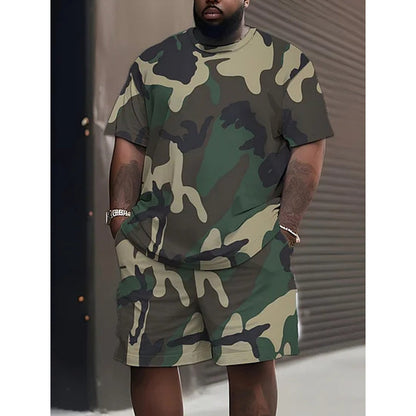 🎯 LIMITED-TIME 50% OFF! ✨ Men's Camo Print T-Shirt & Shorts Set – Coordinated, Relaxed, Breathable 🌿