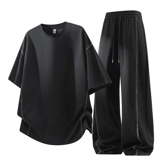 👕 LIMITED-TIME 50% OFF! ✨ Men's Crew Neck T-Shirt & Pants Set – Casual, Cooling, Comfortable ✨