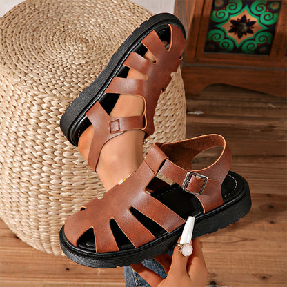👡 LIMITED-TIME 50% OFF! ✨ Vintage Platform Hollow-Out Sandals – Anti-Slip, Ultra-Light, Elegant 🍂