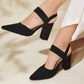 Pointed Toe Block Heel Slingback Pumps