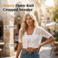 🌞 LIMITED-TIME 50% OFF! ✨ V-Neck Button Down Crop Top Sweater – Breathable Crochet, Hollow-Out Knit, Versatile Styling 🌸
