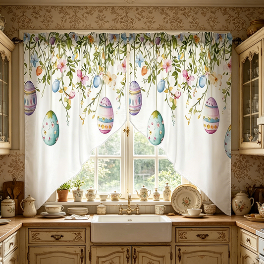 🌸 LIMITED-TIME 50% OFF! ✨ Botanical Print Window Curtains – Light-Filtering, Rod Pocket, Vibrant 🌿