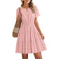 👗 LIMITED-TIME 50% OFF! ✨ Women's Short Sleeve Tiered Mini Dress – Flowy, Flirty, Perfect for Summer 🌞