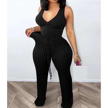 🧥 LIMITED-TIME 50% OFF! ✨ Women's Ribbed V-Neck Vest & Flare Pants Set – Stretchy, Adjustable, Ultra-Flattering Fit 🌿