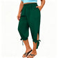 👖 LIMITED-TIME 50% OFF! ✨ Women's Elastic Waist Capri Pants – Breathable, Stretchy, Side Tie Detail 🌿