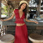 🎉 2026 Sale — Over 23,000 Sold! 💞 Elegant Lace V-Neck Top & Maxi Skirt Set