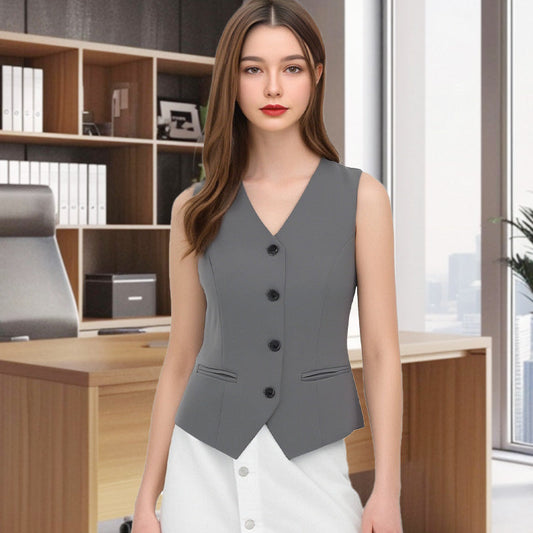 👔 LIMITED-TIME 50% OFF! ✨ Women's V-Neck Button Vest – Figure-Sculpting, Lightweight, Versatile 🍂