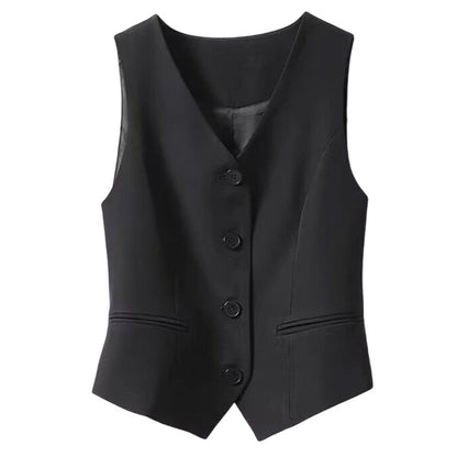 👔 LIMITED-TIME 50% OFF! ✨ Women's V-Neck Button Vest – Figure-Sculpting, Lightweight, Versatile 🍂