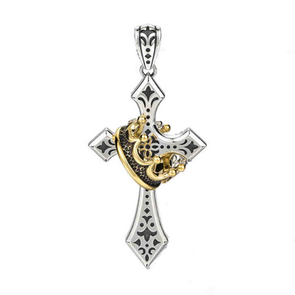 ⛪ LIMITED-TIME 50% OFF! ✨ Vintage Crown Cross Necklace – Titanium, Hypoallergenic, Meaningful ✝️