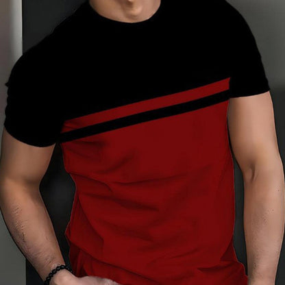 👕 LIMITED-TIME 50% OFF! ✨ Men's Color-Block Crew Neck T-Shirt – Bold Contrast, Soft Cotton, Everyday Edge 🔥