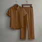 👔 LIMITED-TIME 50% OFF! ✨ Men's Textured 2-Piece Shirt & Pants Set – Breathable, Stand Collar, Elastic Waist 🌿