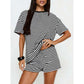 🏝️ LIMITED-TIME 50% OFF! ✨ Women's Oversized Striped T-Shirt & Shorts Set – Lounge, Casual, Cool 😎