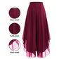 👖 LIMITED-TIME 50% OFF! ✨ Women's Asymmetrical Chiffon Pants – Wide-Leg, Mesh Overlay, Elegant 🌸