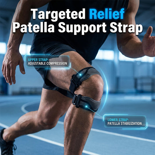 🏀 LIMITED-TIME 50% OFF! ✨ Adjustable Patella Support Strap – Dual Strap, Breathable, Active Relief 🦵