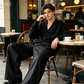 👔 LIMITED-TIME 50% OFF! ✨ Men's Wide-Leg Suit Pants – Premium Drape, Tailored Pleats, Black 🤵