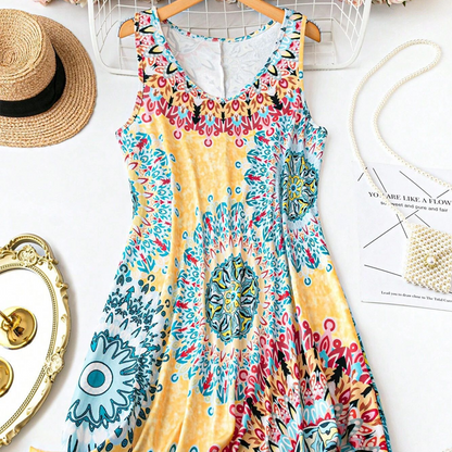 👗 LIMITED-TIME 50% OFF! ✨ Casual Sleeveless A-Line Summer Dress – Printed, Flowy, Lightweight ☀️