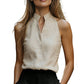👕 LIMITED-TIME 50% OFF! ✨ Summer Sleeveless Stand Collar Top – V Neck, Breathable, 4 Colors ☀️