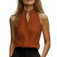 👕 LIMITED-TIME 50% OFF! ✨ Summer Sleeveless Stand Collar Top – V Neck, Breathable, 4 Colors ☀️