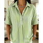👕 LIMITED-TIME 50% OFF! ✨ Women's Striped Short-Sleeve Shirt – Relaxed Fit, V Neck, 9 Colors 🍂
