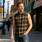 👔 LIMITED-TIME 50% OFF! ✨ Men's Plaid Sleeveless Shirt – Raw Edges, Button-Down, 7 Colors ☀️