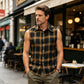 👔 LIMITED-TIME 50% OFF! ✨ Men's Plaid Sleeveless Shirt – Raw Edges, Button-Down, 7 Colors ☀️