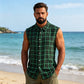 👔 LIMITED-TIME 50% OFF! ✨ Men's Plaid Sleeveless Shirt – Raw Edges, Button-Down, 7 Colors ☀️