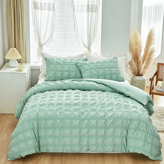🛌 LIMITED-TIME 50% OFF! ✨ 3-Piece Pintuck Textured Duvet Cover Set – Sophisticated Elegance, Coordinated Look, Easy Care 🍃