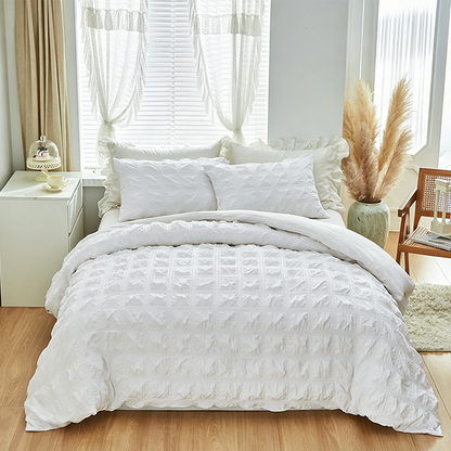 🛌 LIMITED-TIME 50% OFF! ✨ 3-Piece Pintuck Textured Duvet Cover Set – Sophisticated Elegance, Coordinated Look, Easy Care 🍃
