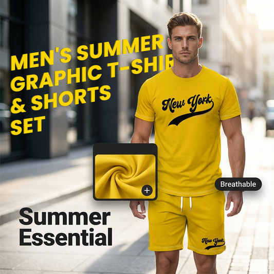 👕 LIMITED-TIME 50% OFF! ✨ Men's Graphic T-Shirt & Shorts Set – Streetwear, 3 Colors, S-2XL ☀️