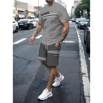 👕 LIMITED-TIME 50% OFF! ✨ Men's 2-Piece Set – Color Block, 6 Colors, S-5XL, Drawstring 🩳