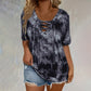 👕 LIMITED-TIME 50% OFF! ✨ Women's Tie-Dye T-Shirt – Lace-Up V-Neck, 4 Colors, S-5XL 🍀
