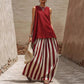 👕 LIMITED-TIME 50% OFF! ✨ Women's 2-Piece Set – Sleeveless Top, Striped Skirt, Chic 👒