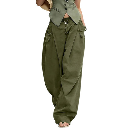 👖 LIMITED-TIME 50% OFF! ✨ Voluminous Lantern Trousers – Pleated, Drawstring Waist, Pockets 🍁