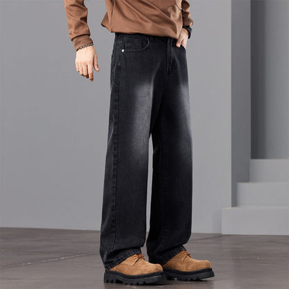 👖 LIMITED-TIME 50% OFF! ✨ Men's Vintage Wash Wide-Leg Denim Jeans – Distressed, Relaxed Fit, Versatile 🎸