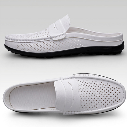 👞 LIMITED-TIME 50% OFF! 🌊 Men's Breathable Slip-On Casual Loafers – Perforated Upper, Flexible Sole, Backless Design ✨