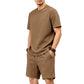 👕 LIMITED-TIME 50% OFF! ✨ Men's Solid Color Jacquard Short Sleeve Crewneck & Shorts Set – Coordinated, Breathable, Comfortable 🍃