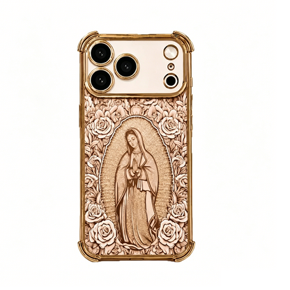 📱 LIMITED-TIME 50% OFF! ✨ Gold Art Phone Case – Intricate Floral Relief, Protective 🌿