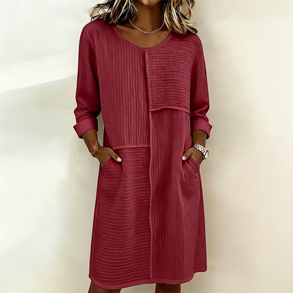 👗 LIMITED-TIME 50% OFF! ✨ Women's Casual Tunic Dress – Patchwork, Pockets, 5 Colors 🌿