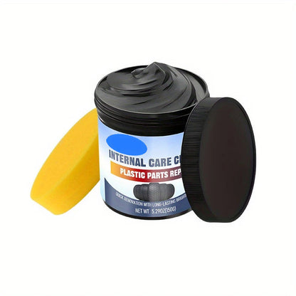 🧽 LIMITED-TIME 50% OFF! ✨ Plastic & Trim Restorer – 150g, UV Protectant, Instant Shine 🚗