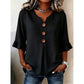 👚 LIMITED-TIME 50% OFF! ✨ Women's V-Neck Ruffle Sleeve Blouse with Wooden Buttons – Bohemian, Flowy, Romantic 🍃
