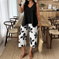 🌸 LIMITED-TIME 50% OFF! ✨ Women's Asymmetrical Top & Floral Print Capri Pants Set – Versatile, Vibrant, Comfortable 🌺