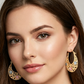 🌙 LIMITED-TIME 50% OFF! 🌸 Gold-Plated Crescent Hoop Earrings with Enamel Flowers – Intricate Filigree, Vintage Inspired, Secure Closure ✨
