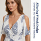 🌺 LIMITED-TIME 50% OFF! 🌊 Cold Shoulder Tropical Print V-Neck Split Maxi Dress – Smocked Waist, High Slit, Resort Elegance ✨