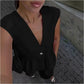 👚 LIMITED-TIME 50% OFF! 🌿 Solid Color V-Neck Sleeveless Top & Wide Leg Pants Two-Piece Set – Modern, Breezy, Versatile Outfit ✨