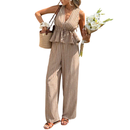 👗 LIMITED-TIME 50% OFF! ✨ Women's Striped 2-Piece Set – Chic, Flowy, Versatile 🍂