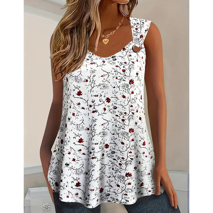 🌸 LIMITED-TIME 50% OFF! ✨ Women's Floral Print Tank Top – Chic, Flowy, Breathable 🌞